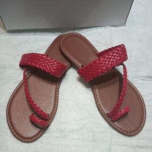 Shein red braided women's sandals